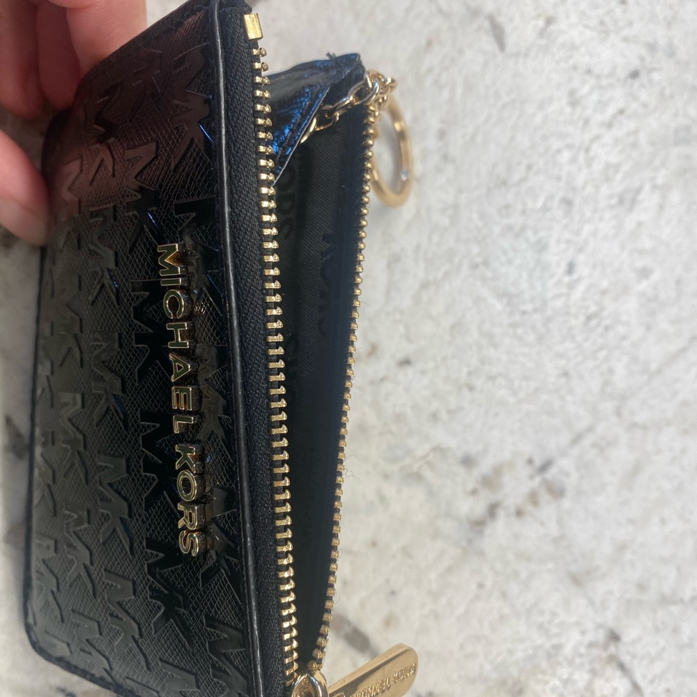 Michael Kors Black Card Holder with Gold Accent - Picture 3 of 4